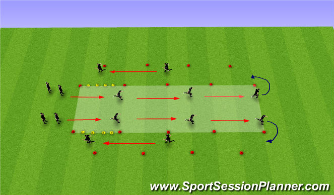 Football/Soccer Session Plan Drill (Colour): FIFA 11+ - WARM UP