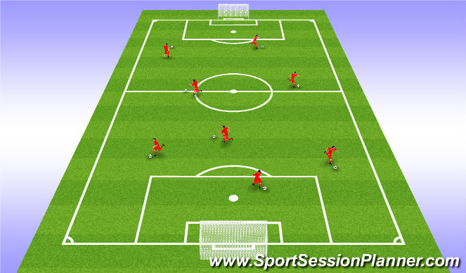 Football/Soccer Session Plan Drill (Colour): WARM UP