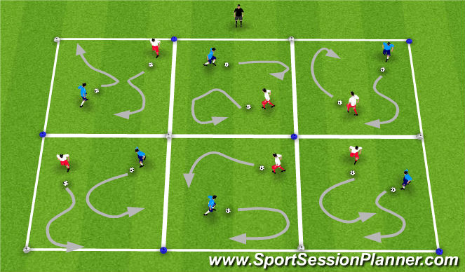 Football/Soccer Session Plan Drill (Colour): Warmup