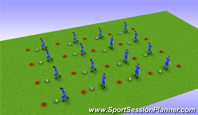 Football/Soccer Session Plan Drill (Colour): Coerver Ball Mastery