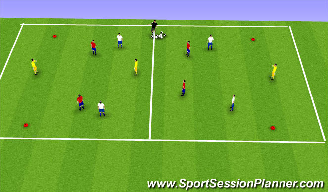 Football/Soccer Session Plan Drill (Colour): Small sided- End Zone Possession