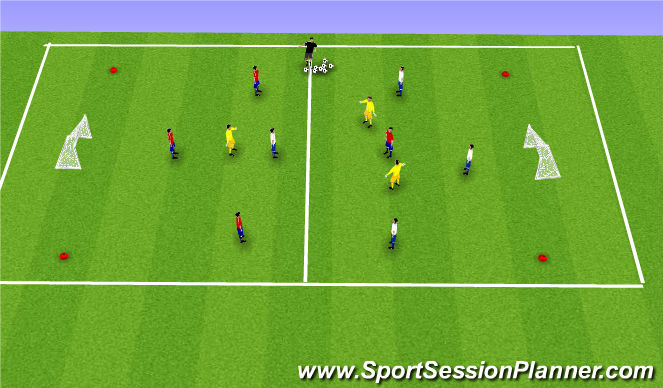 Football/Soccer Session Plan Drill (Colour): Epanded Small sided- Plus 3 Scrimmage