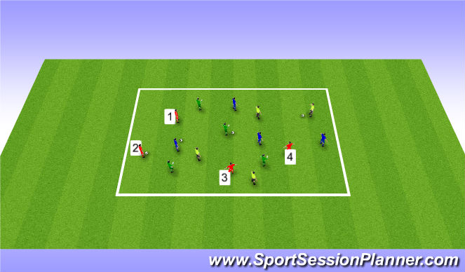 Football/Soccer Session Plan Drill (Colour): warm up