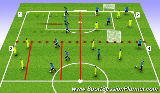 Football/Soccer Session Plan Drill (Colour): Warm Up