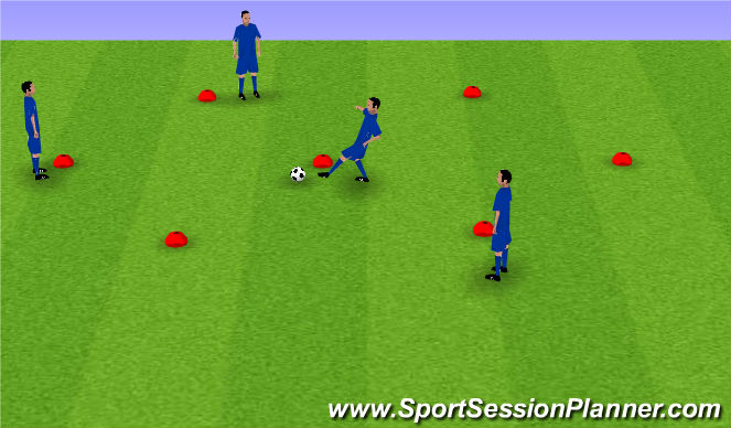 Football/Soccer Session Plan Drill (Colour): Pass & Move