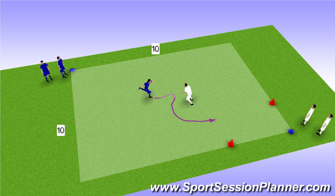 Football/Soccer Session Plan Drill (Colour): Defending-Pressuring Warm up