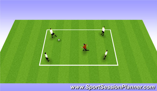 Football/Soccer Session Plan Drill (Colour): Monkey in the middle