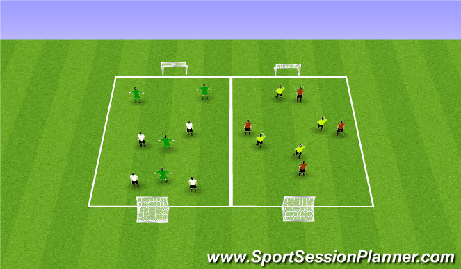 Football/Soccer Session Plan Drill (Colour): SSG 4v4