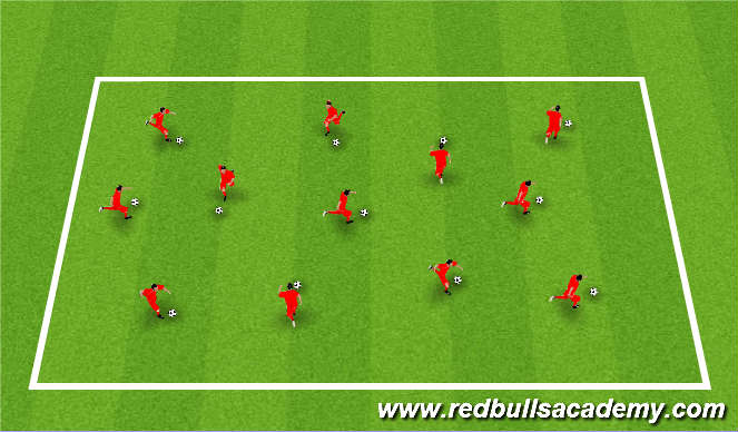 Football/Soccer Session Plan Drill (Colour): Dribbling Warm up