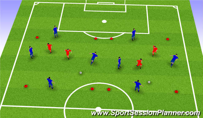 Football/Soccer Session Plan Drill (Colour): 4 v 2 possession