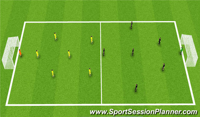Football/Soccer Session Plan Drill (Colour): Free Play - 8v8 Game