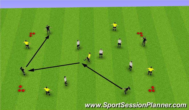 Football/Soccer Session Plan Drill (Colour): 5v5+4