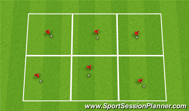 Football/Soccer Session Plan Drill (Colour): Technical Warm Up: