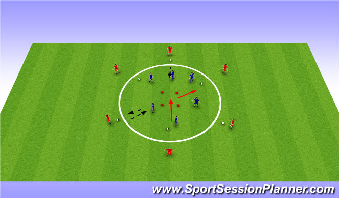 Football/Soccer Session Plan Drill (Colour): Warm Up - Pass and move circle
