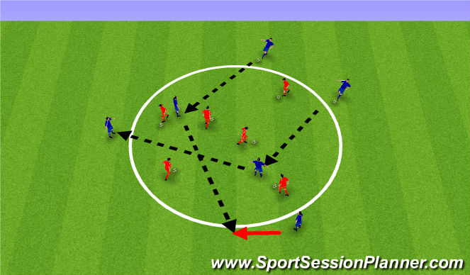 Football/Soccer Session Plan Drill (Colour): Finding Space Back Foot Receiving