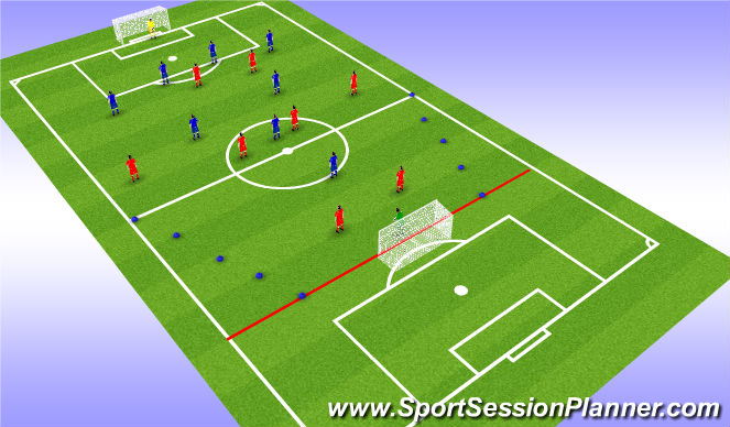 Football/Soccer Session Plan Drill (Colour): SSG