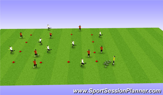 Football/Soccer Session Plan Drill (Colour): 4v4 Plus