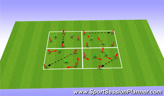Football/Soccer Session Plan Drill (Colour): Regain and retain possession