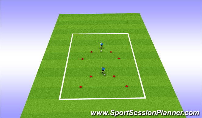 Football/Soccer Session Plan Drill (Colour): Technical Touch Warm up