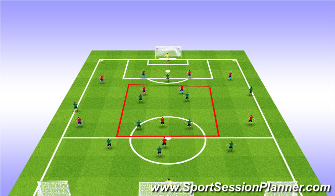 Football/Soccer Session Plan Drill (Colour): 11 v 11 recognition