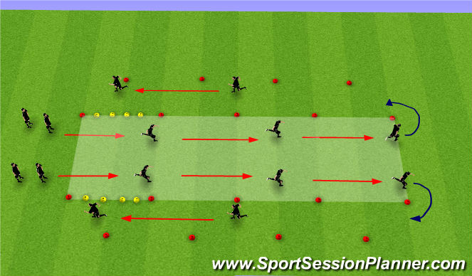 Football/Soccer Session Plan Drill (Colour): FIFA 11+ - WARM UP