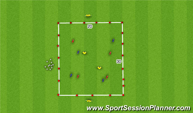 Football/Soccer Session Plan Drill (Colour): 4v4+4
