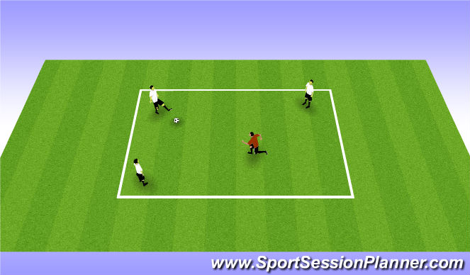 Football/Soccer Session Plan Drill (Colour): Monkey in the middle