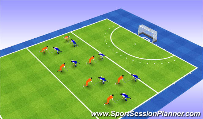 Hockey Session Plan Drill (Colour): Defender's reach