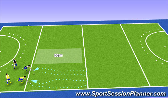 Hockey Session Plan Drill (Colour): Oefenen van sprint en snelheid