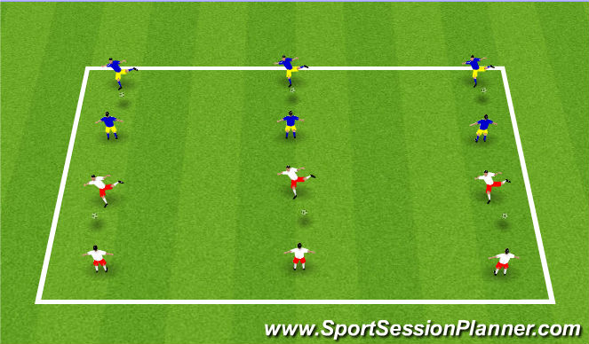 Football/Soccer Session Plan Drill (Colour): Juggling Warm-up
