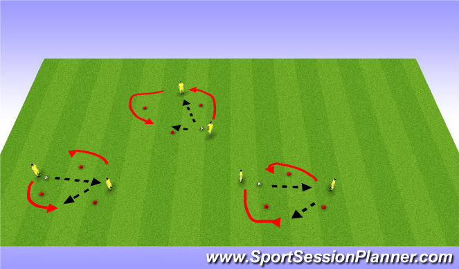 Football/Soccer Session Plan Drill (Colour): Triangle and move passing