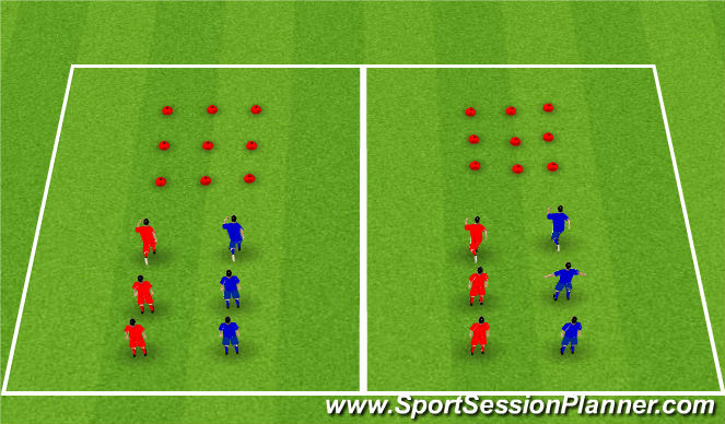 Fútbol Ejercicio del Plan de Sesiones (Color): Naughts & Crosses