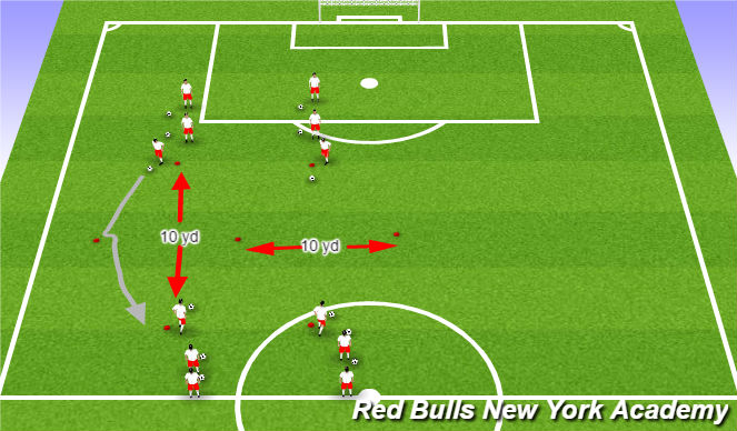 Football/Soccer Session Plan Drill (Colour): 7 cone