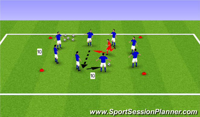 Football/Soccer Session Plan Drill (Colour): Stage 1