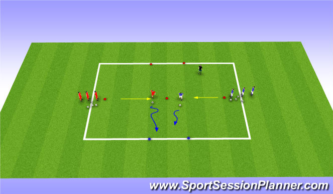 Football/Soccer Session Plan Drill (Colour): Speed with and without ball