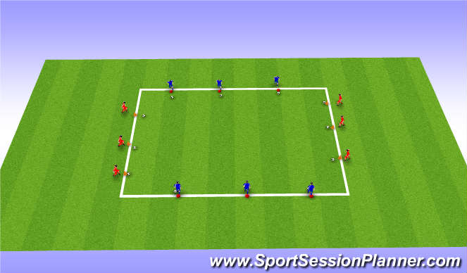 Football/Soccer Session Plan Drill (Colour): Warm up