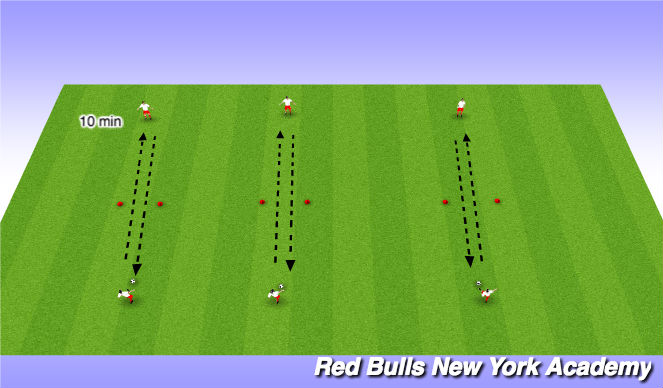 Football/Soccer Session Plan Drill (Colour): Simple pass and Receive thru cones