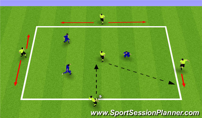 Football/Soccer Session Plan Drill (Colour): 5v3 Rondos