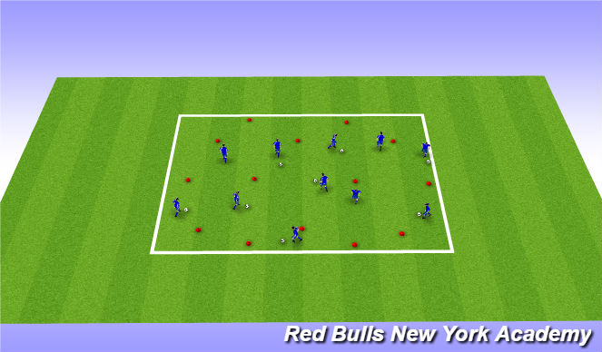 Football/Soccer Session Plan Drill (Colour): Warm Up: Ball Mastery