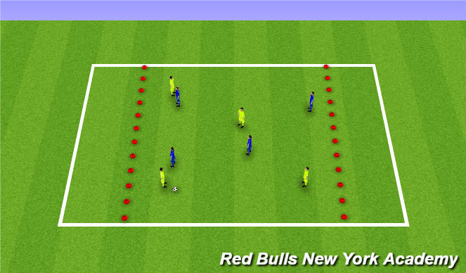 Football/Soccer Session Plan Drill (Colour): Conditioned game with End zones