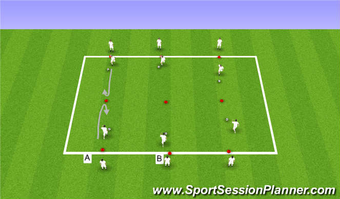 Football/Soccer Session Plan Drill (Colour): Dribbling Warm up