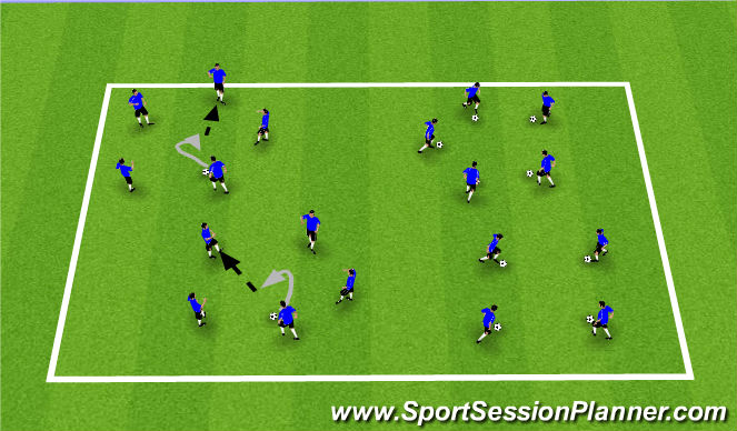Football/Soccer Session Plan Drill (Colour): Coerver Warm-up