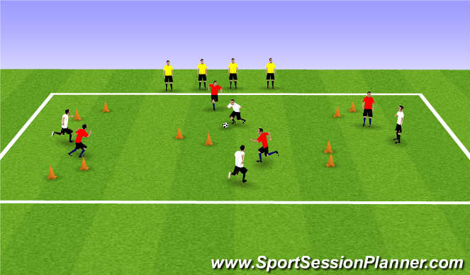 Football/Soccer Session Plan Drill (Colour): Fully Opposed