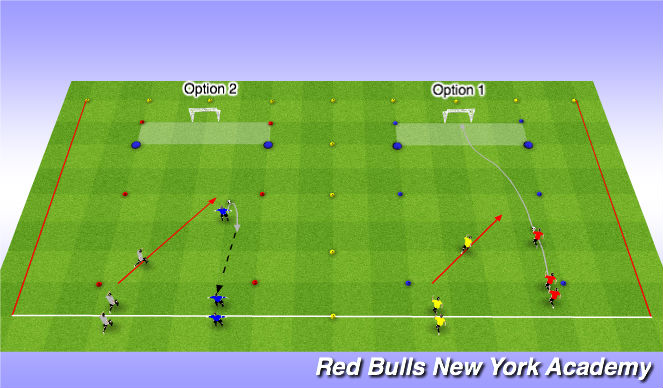 Football/Soccer Session Plan Drill (Colour): 1v1 Risk vs Reward Game