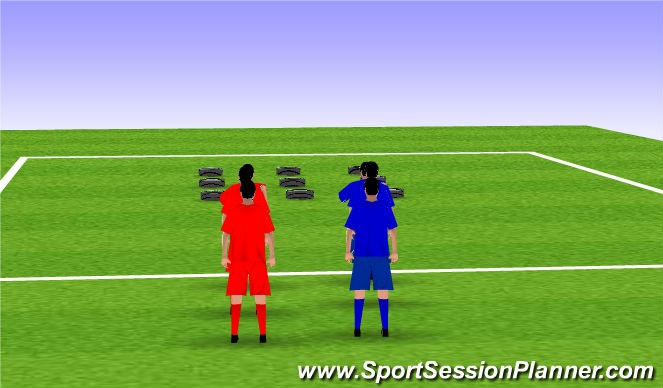 Football/Soccer Session Plan Drill (Colour): Warm up connect 3