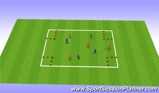 Football/Soccer Session Plan Drill (Colour): 4 corners