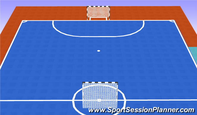 Futsal Session Plan Drill (Colour): Partido medio campo