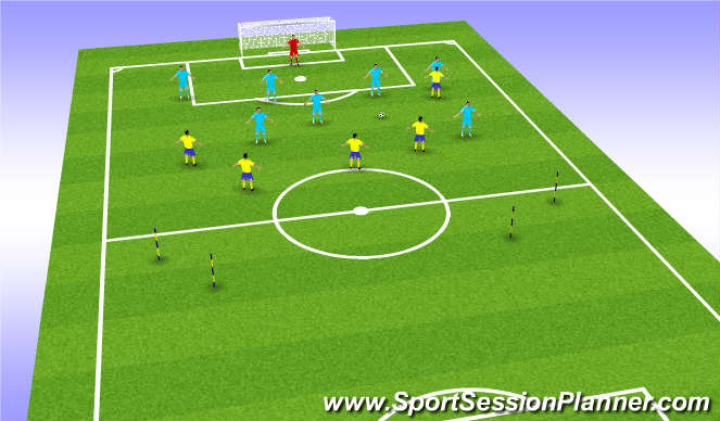Football/Soccer Session Plan Drill (Colour): possession and quick reaction