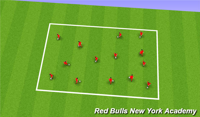 Football/Soccer Session Plan Drill (Colour): Warm up & Ball Mastery