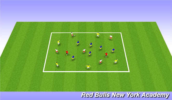 Football/Soccer Session Plan Drill (Colour): Posession game XvXvX+ neutrals